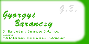 gyorgyi barancsy business card
